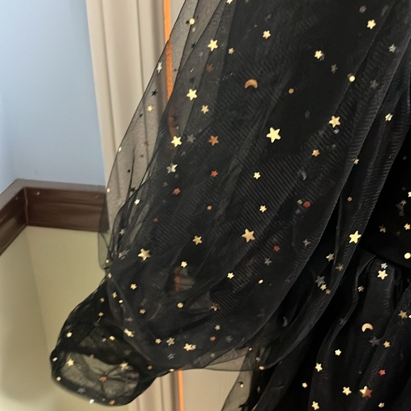 Dress, black with stars, lace up back,16, NWOT - Picture 3 of 4